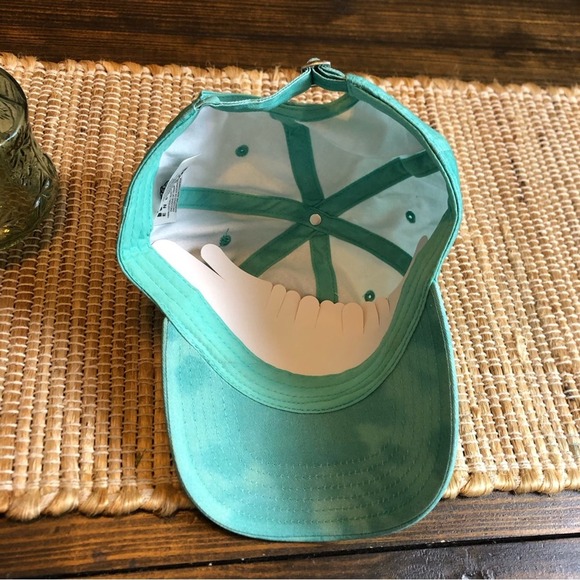 New SpongeBob SquarePants Baseball Hat Cap Green Tie Dye One Size Embroidered - Picture 6 of 9